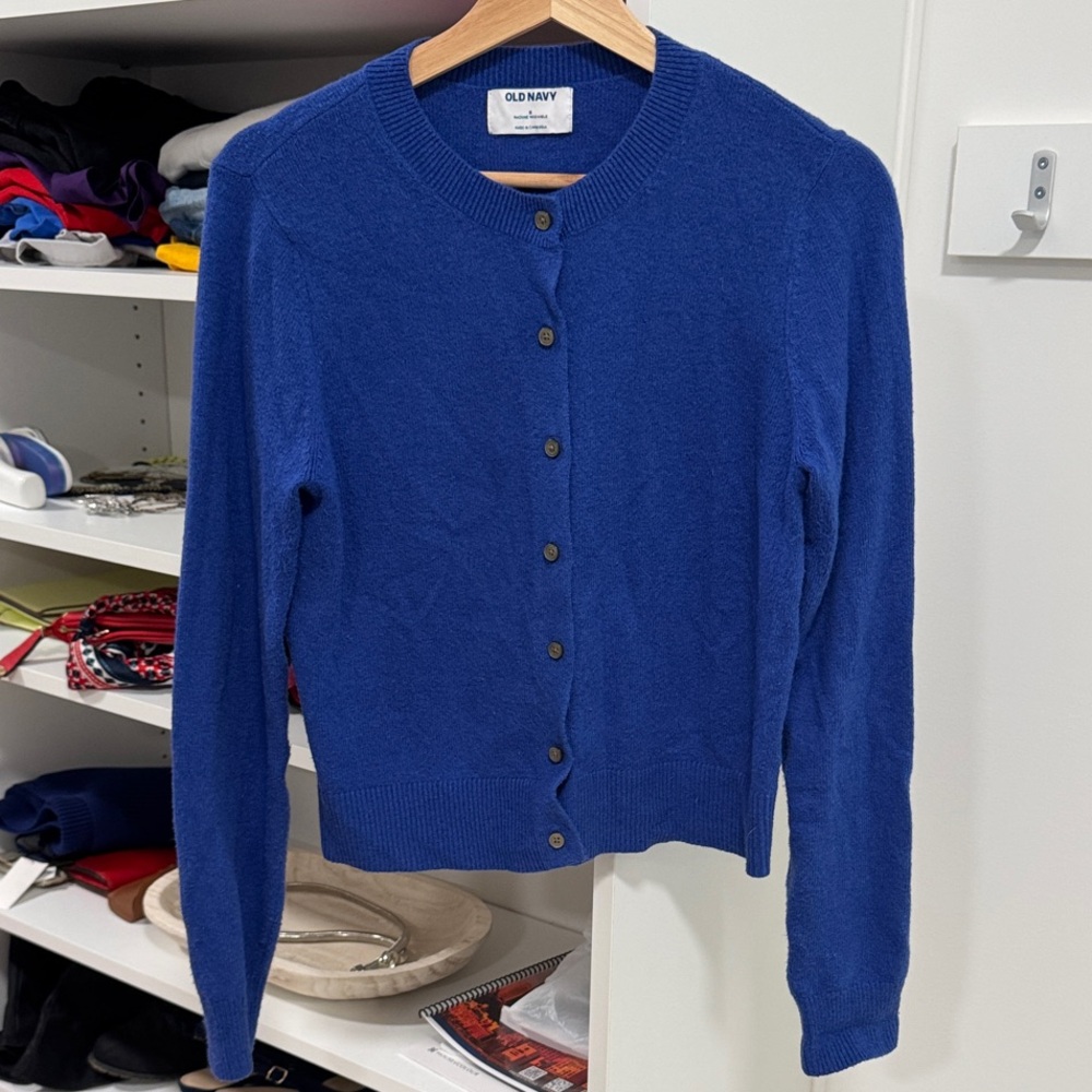 ☀️ Old Navy Women's Blue Button-Up Cardigan